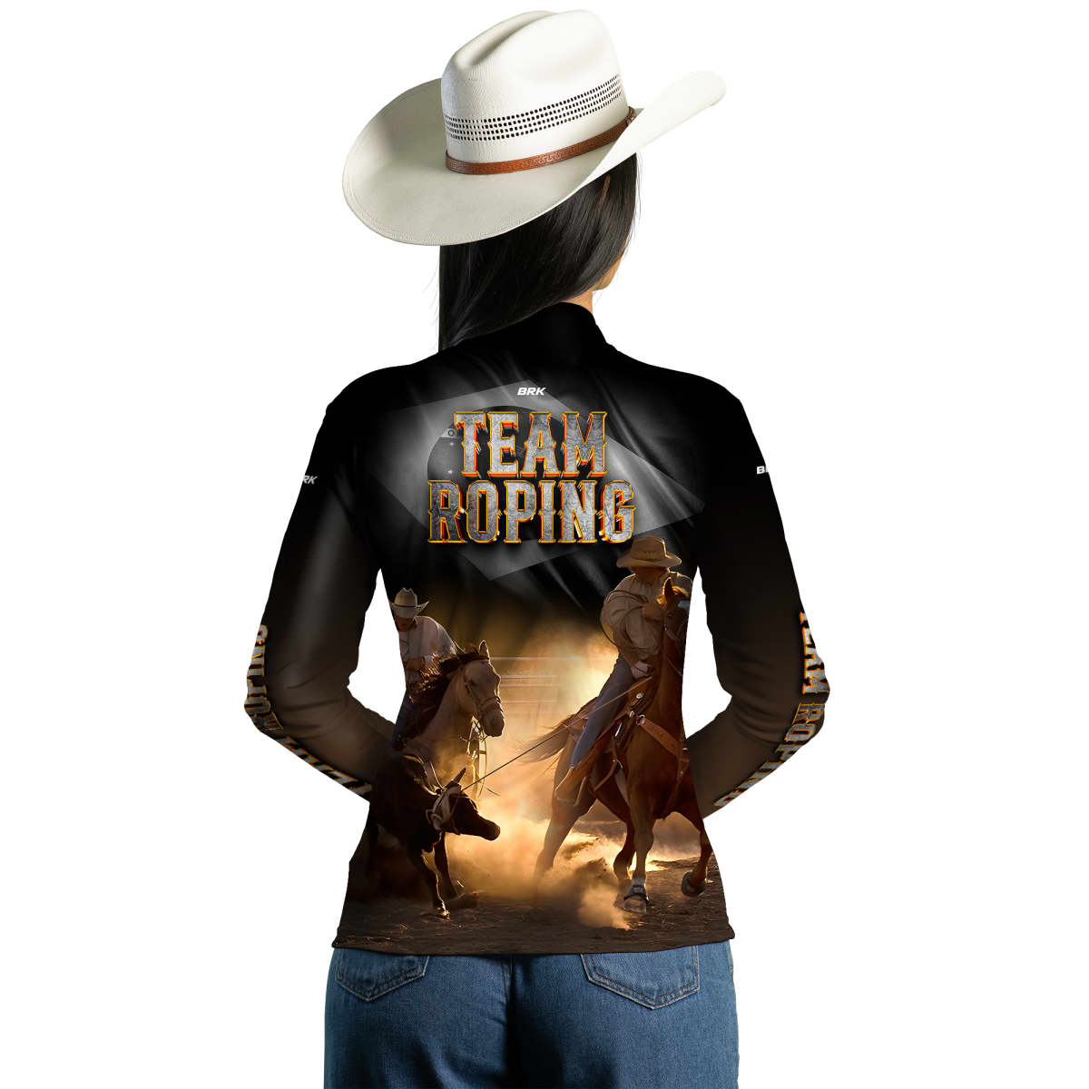 Camisa Agro Brk Team Roping Preto com Proteção UV50+ - BRK AGRO