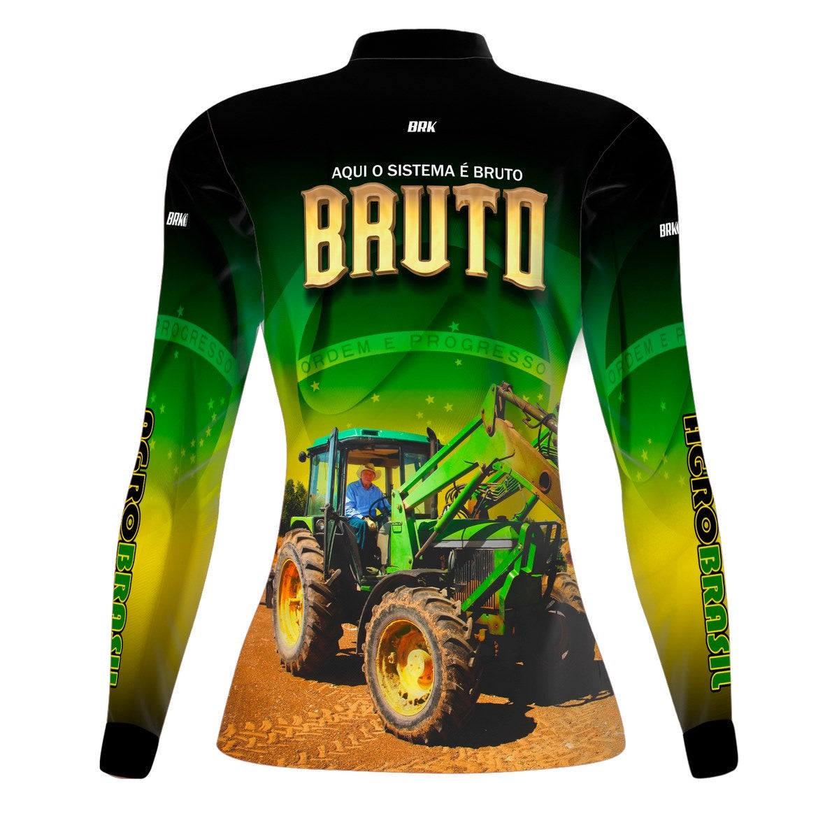 Camisa Agro Brk Trator Aqui o Sistema é Bruto com Proteção UV50+ - Brk Agro