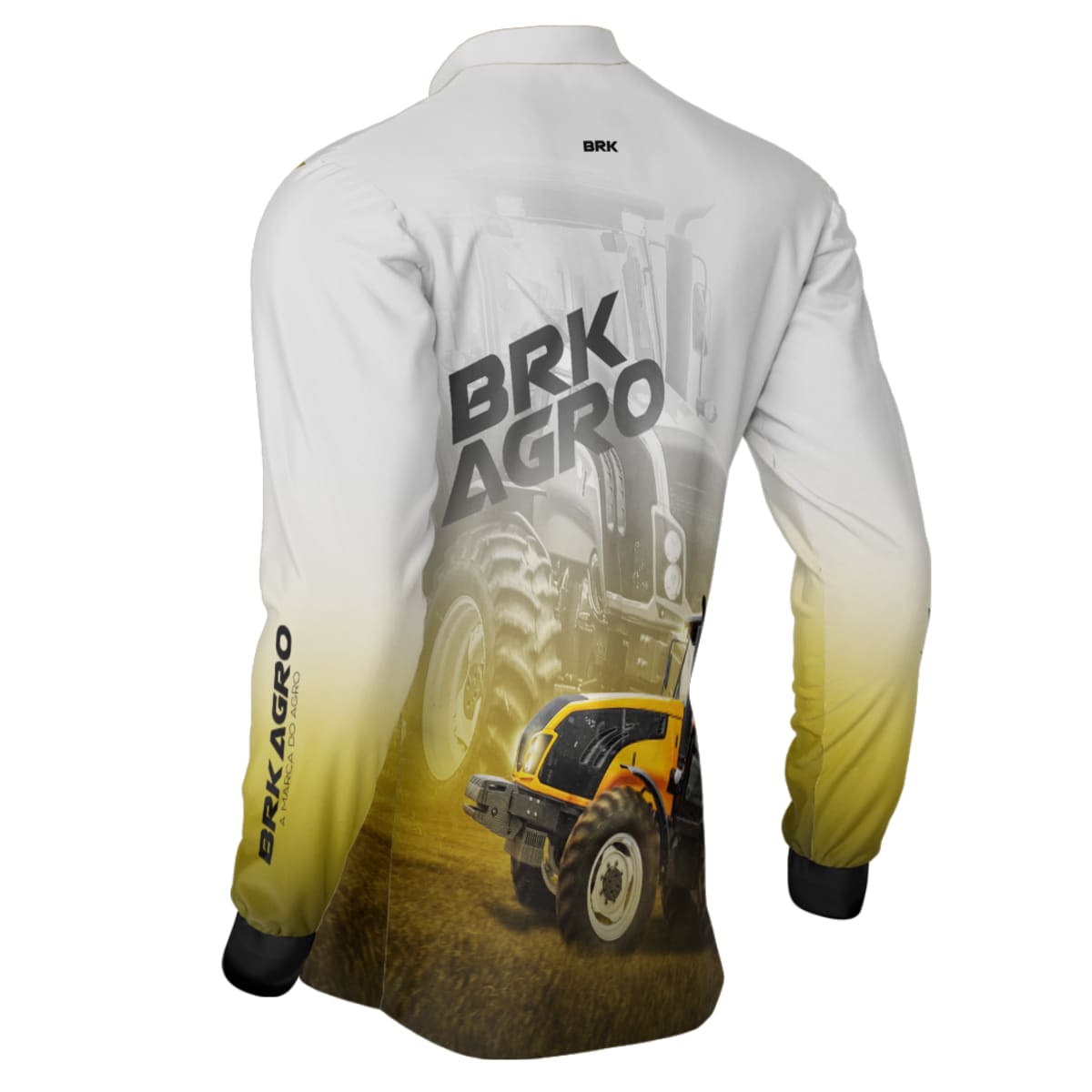 Camisa Agro Brk Trator BM135 Amarelo Clara com Proteção Solar UV50+ - Brk Agro