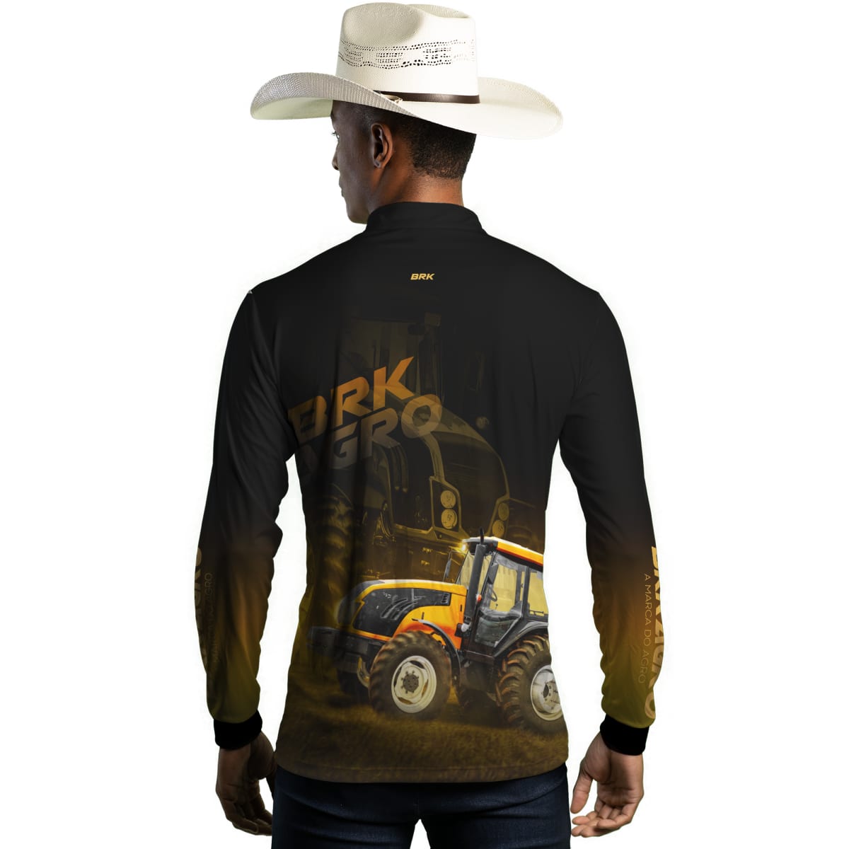 Camisa Agro Brk Trator BM135 Amarelo com Proteção Solar UV50+ - Brk Agro