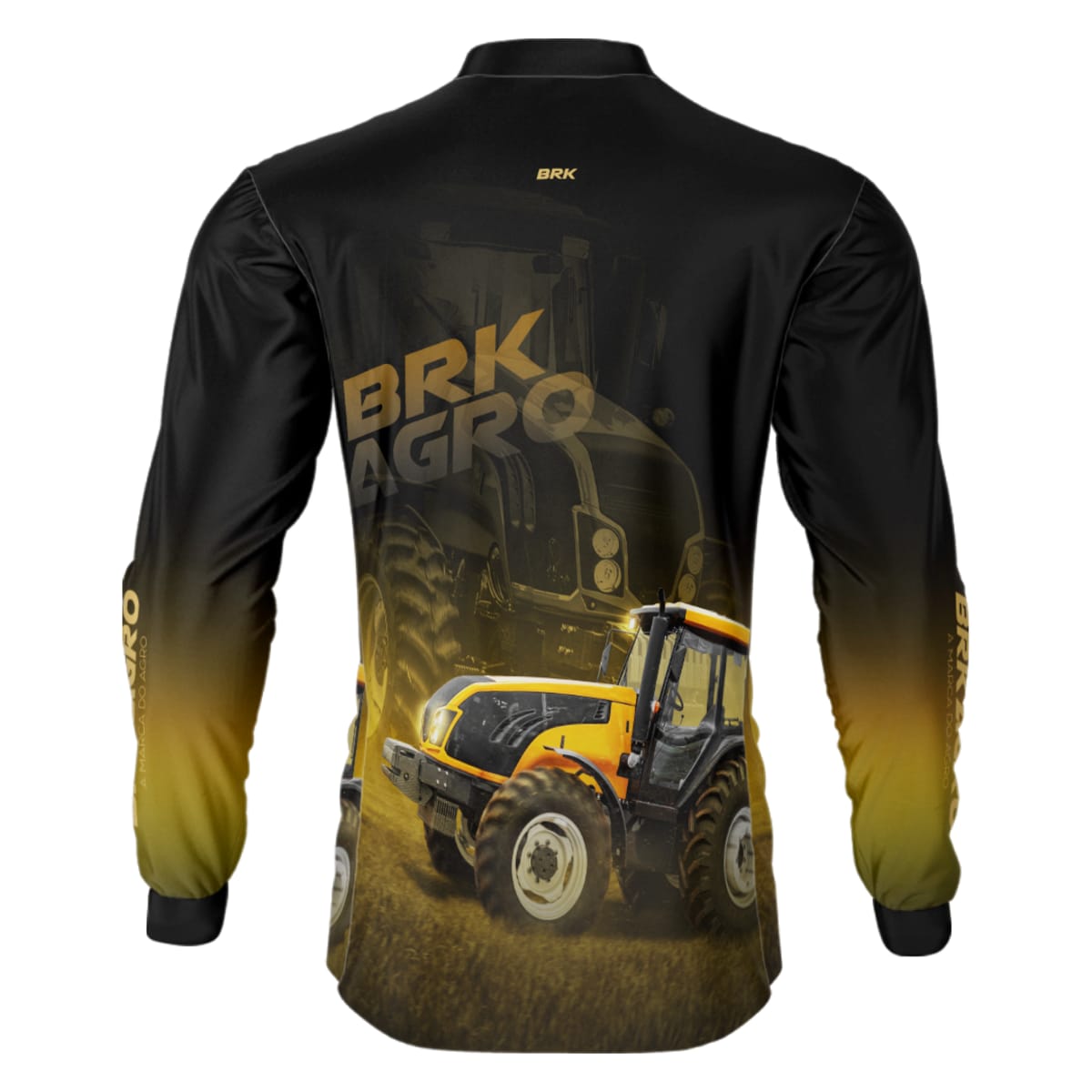 Camisa Agro Brk Trator BM135 Amarelo com Proteção Solar UV50+ - Brk Agro
