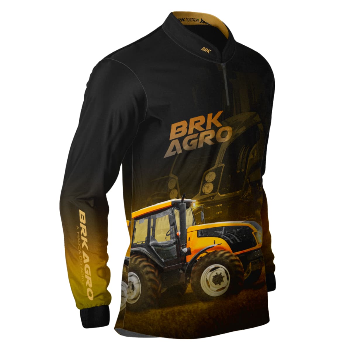 Camisa Agro Brk Trator BM135 Amarelo com Proteção Solar UV50+ - Brk Agro
