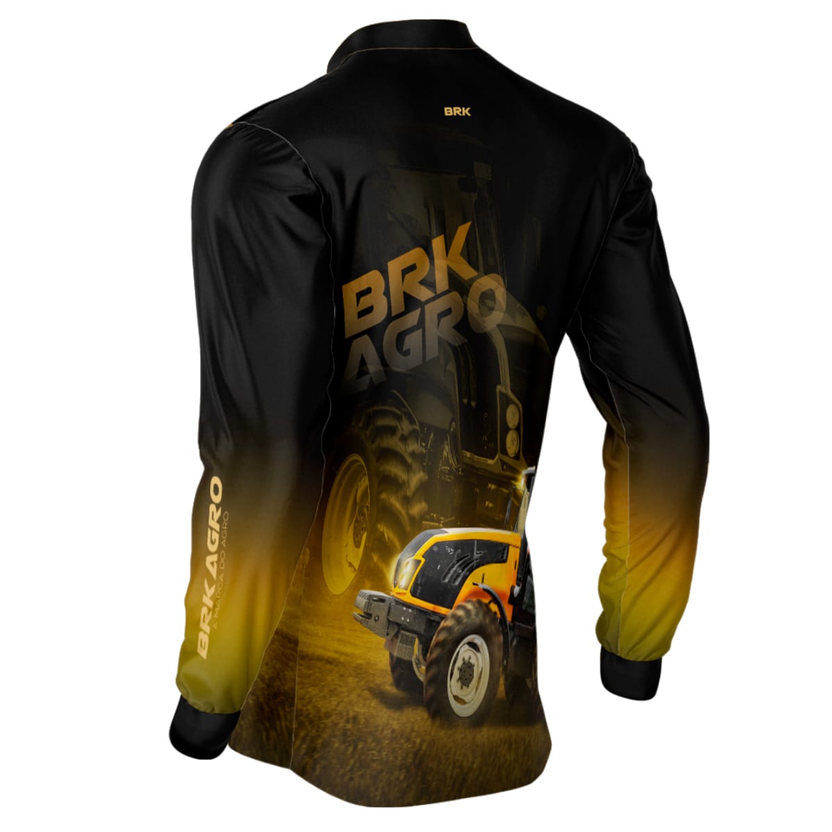 Camisa Agro Brk Trator BM135 Amarelo com Proteção Solar UV50+ - Brk Agro