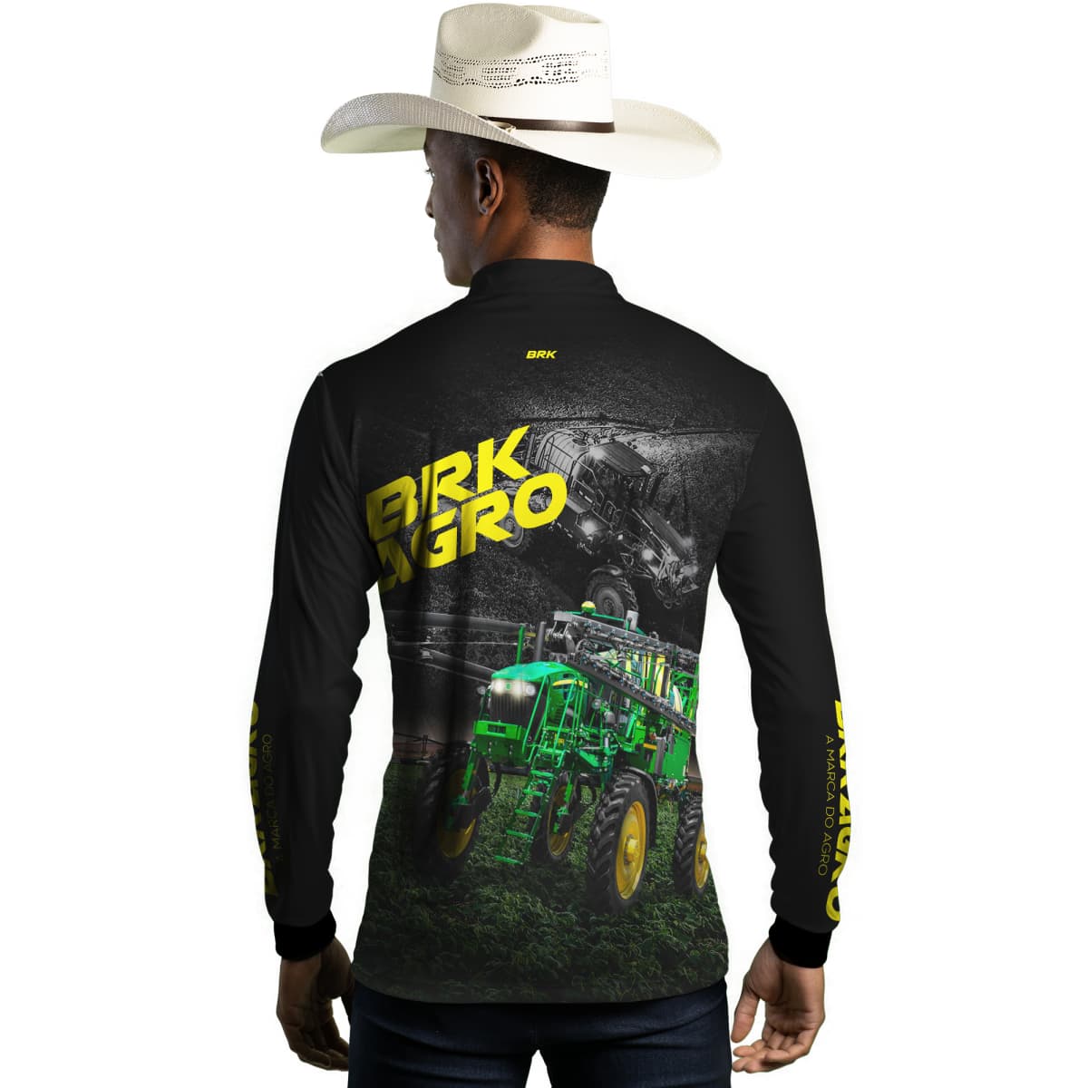Camisa Agro Brk Trator Pulverizador M4000 Escura com Proteção Solar UV50+ - Brk Agro