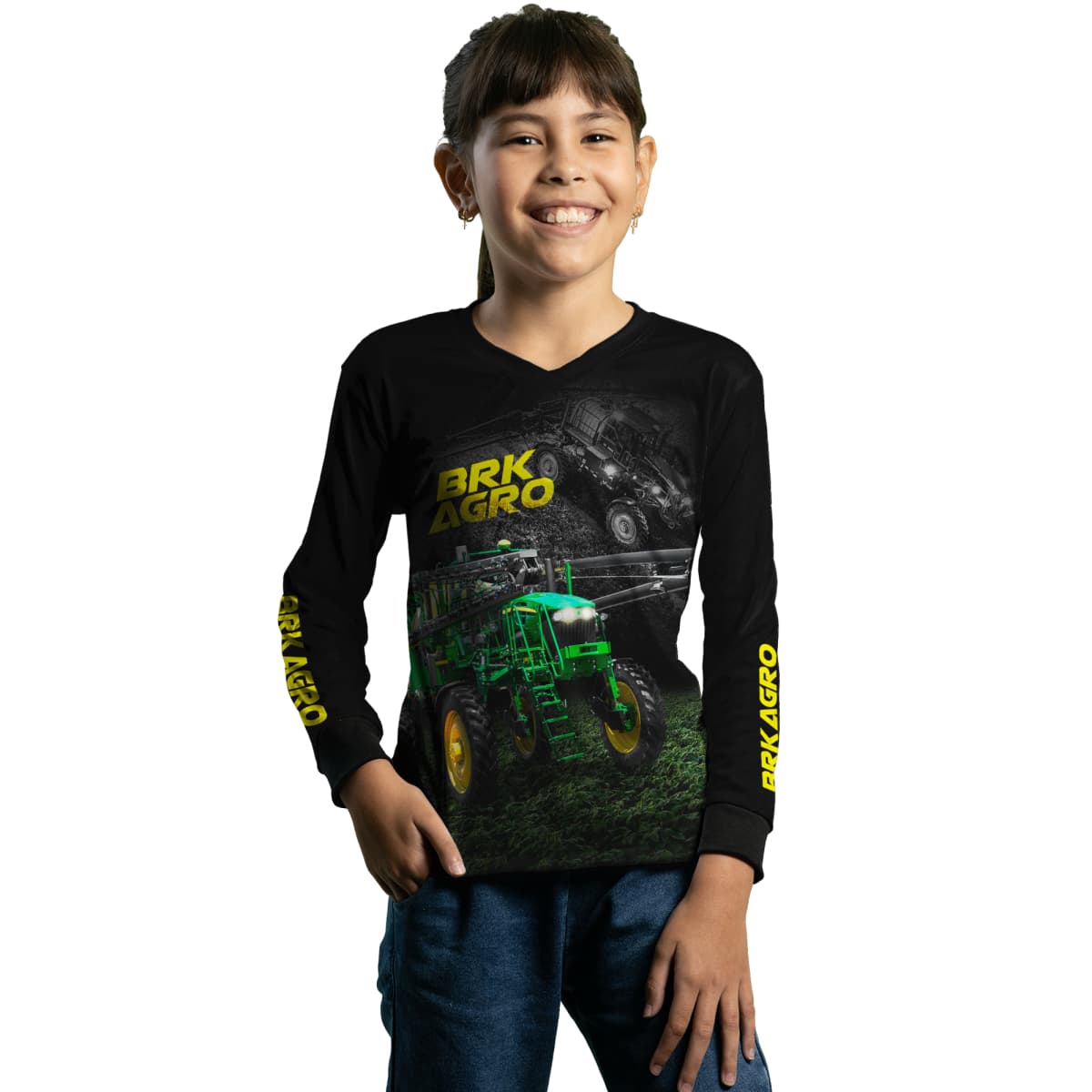 Camisa Agro Brk Trator Pulverizador M4000 Escura com Proteção Solar UV50+ - Brk Agro