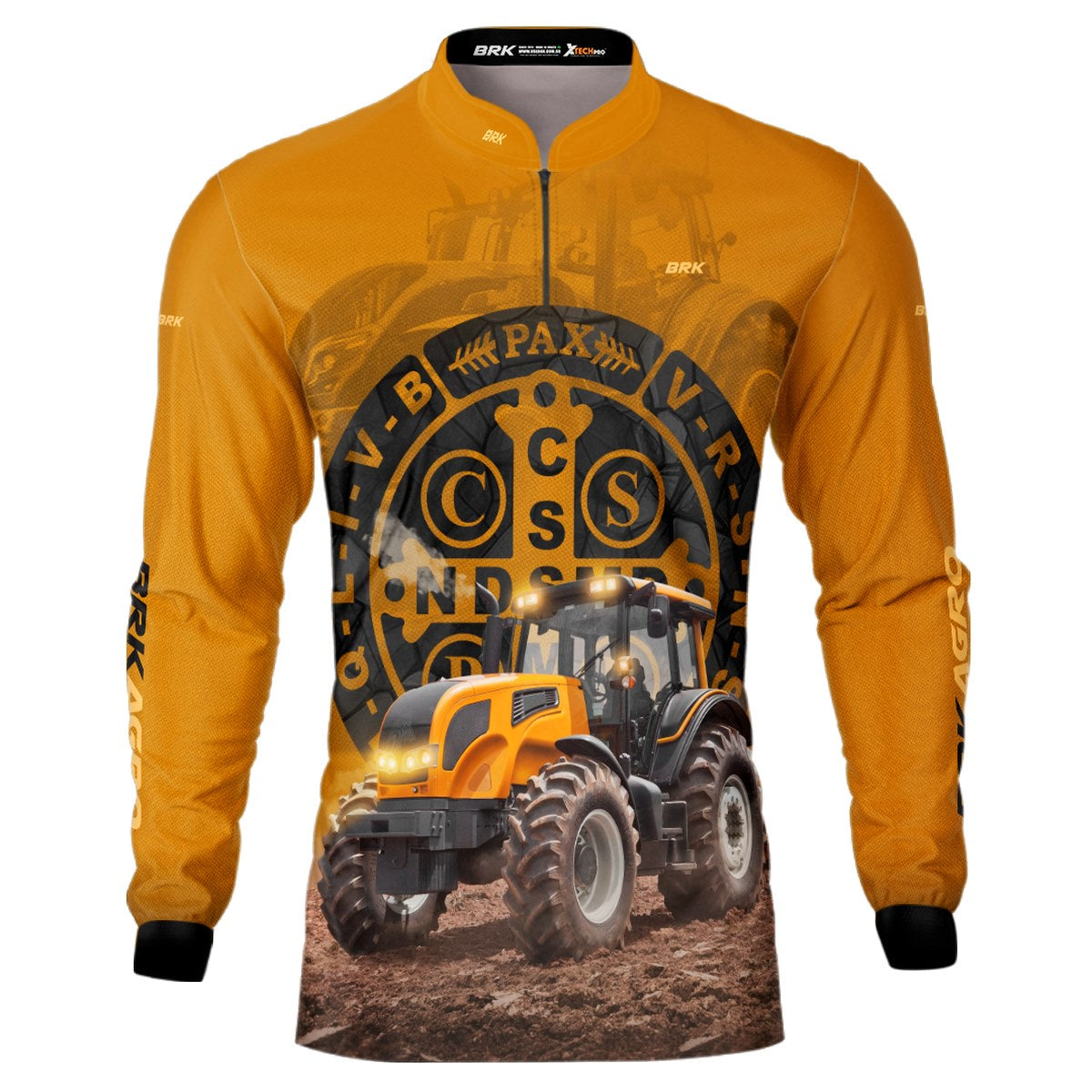 Camisa Agro Brk Trator São Bento Laranja com Proteção Solar UV50+ - BRK AGRO