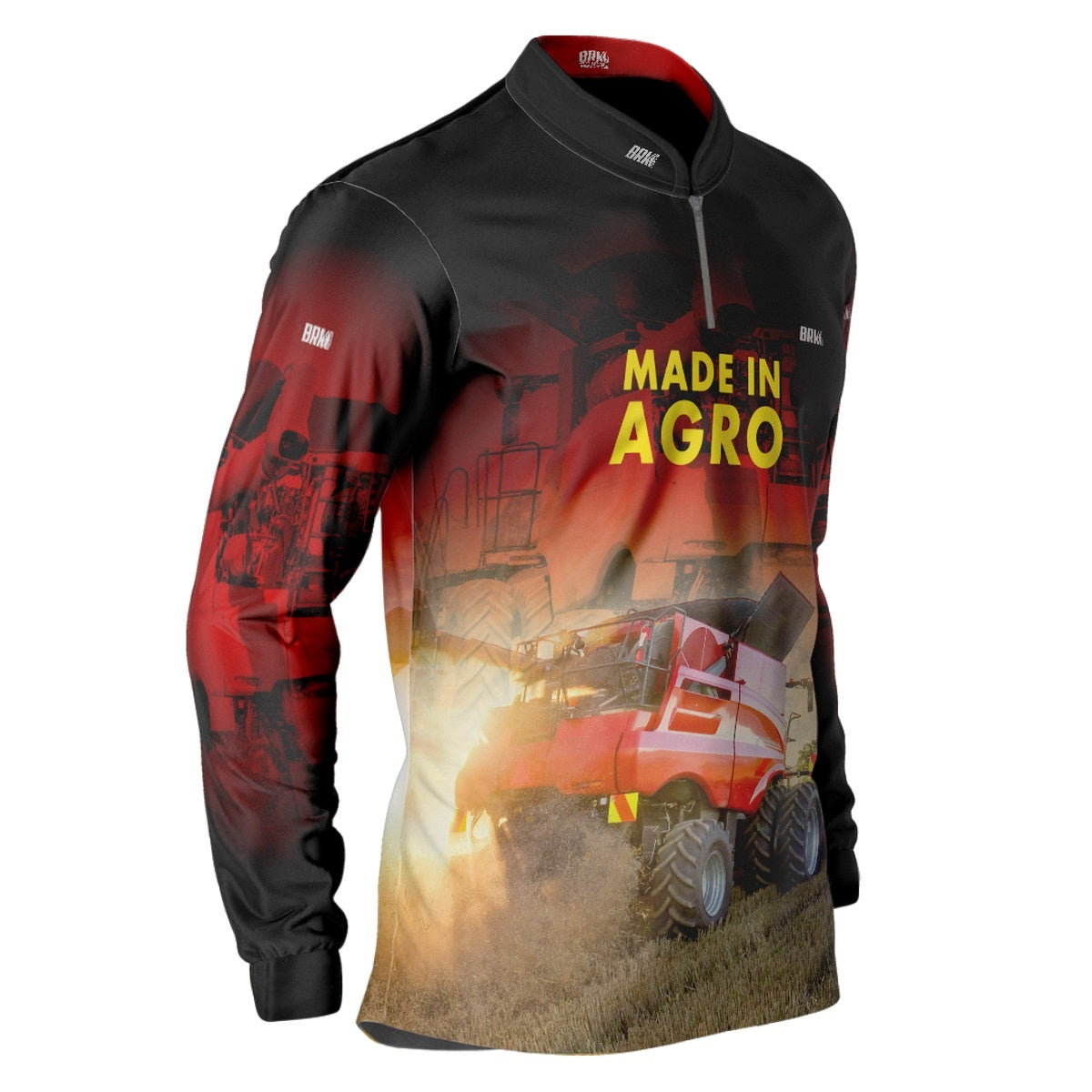Camisa Agro Brk Vermelha Colheitadeira Made in Agro com Proteção Solar UV50+ - Brk Agro