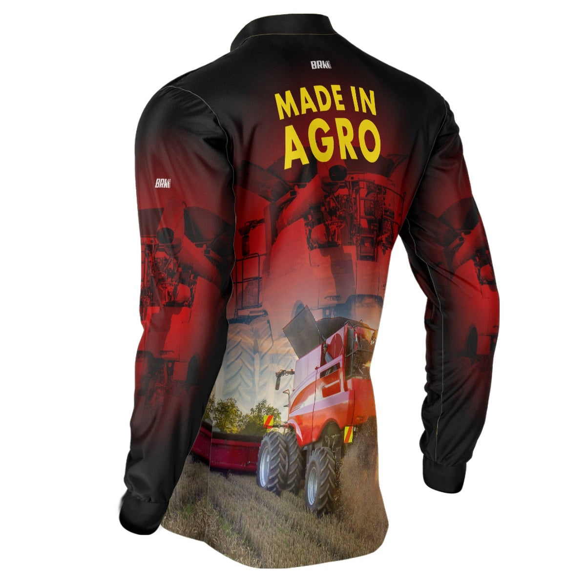 Camisa Agro Brk Vermelha Colheitadeira Made in Agro com Proteção Solar UV50+ - Brk Agro