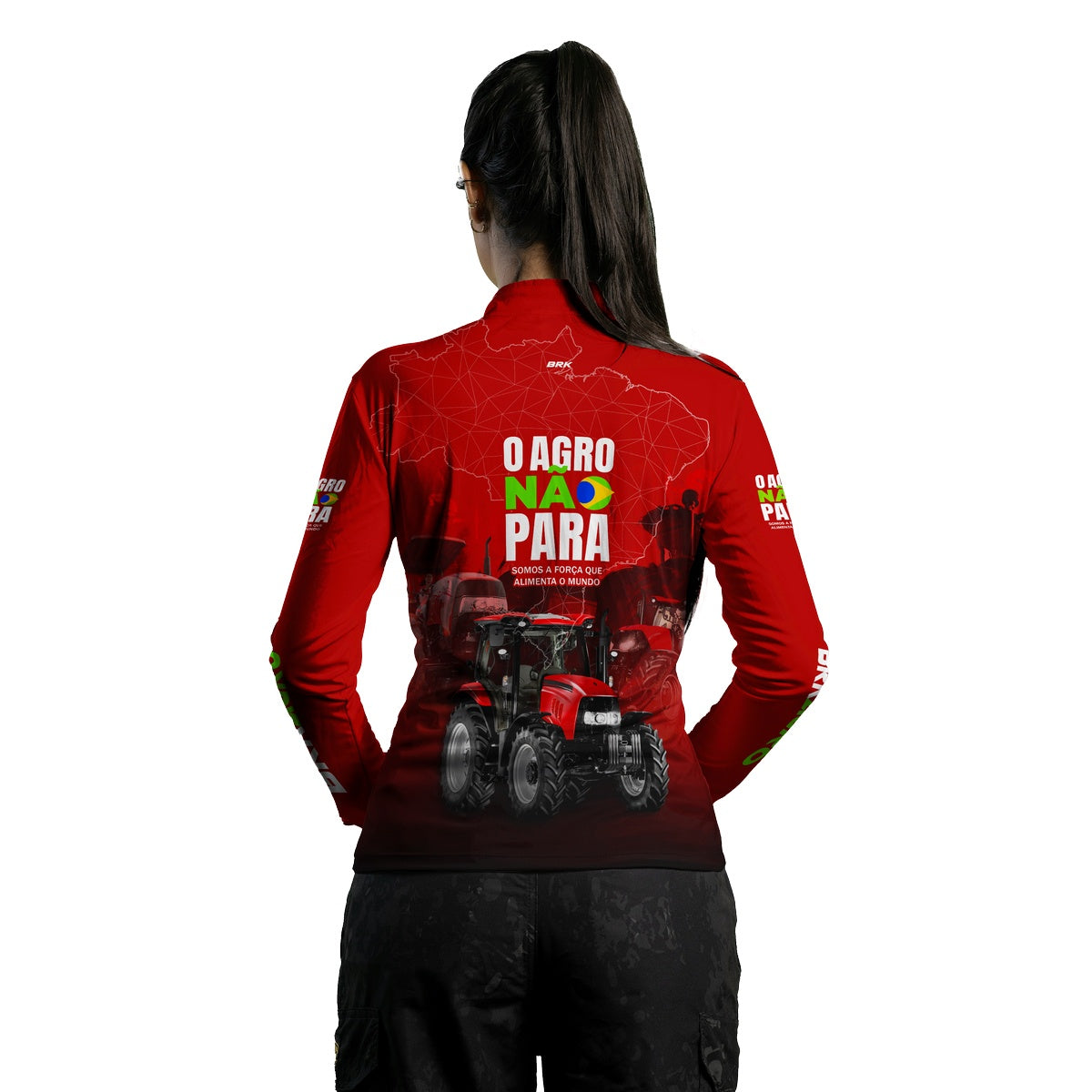 Camisa Agro Brk O Agro Não Para Vermelha com UV50+ - BRK AGRO