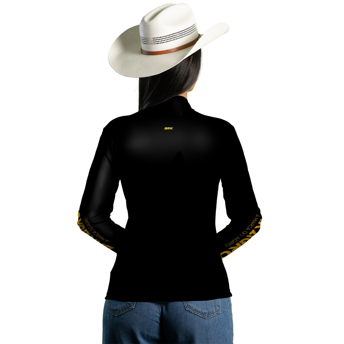 Camisa Feminina Agro Brk Clean Preta com Proteção Solar UV50+ - Brk Agro