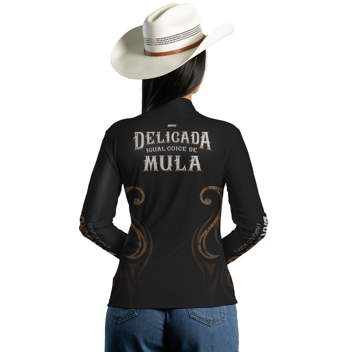 Camisa Agro Brk Feminina Delicada Igual Coice de Mula com UV50+ - BRK AGRO