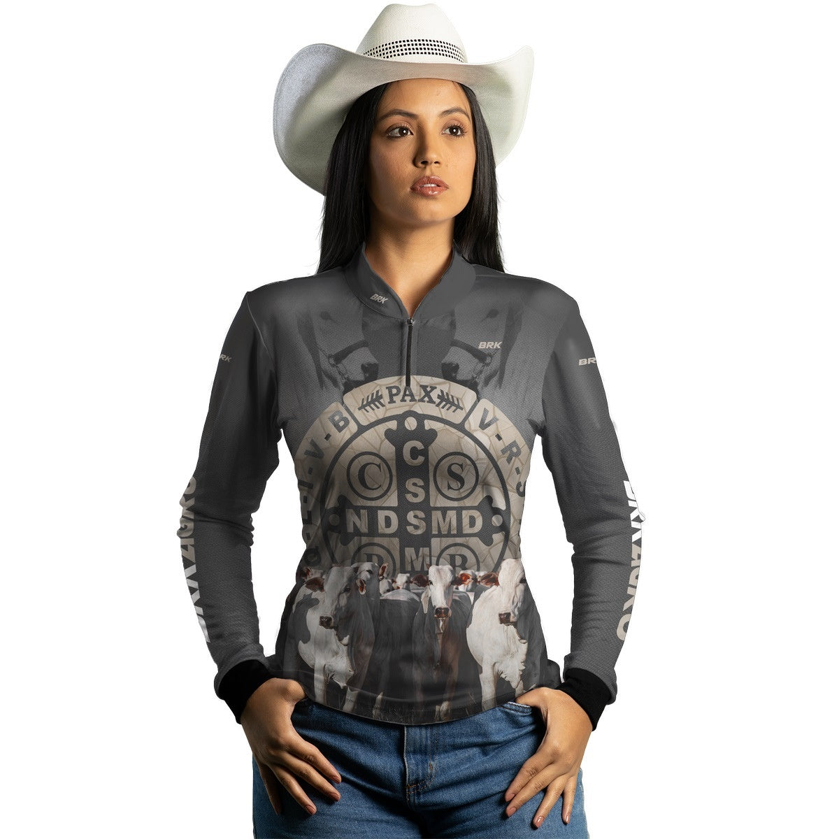 Camisa Feminina Agro Brk Pecuária São Bento com UV50+ - Brk Agro