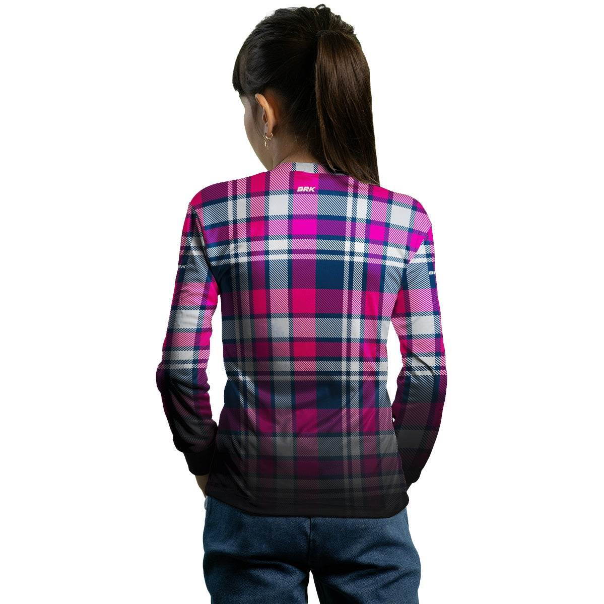 Camisa Agro Feminina Xadrez Azul e Rosa com Proteção Solar UV50+ - BRK AGRO