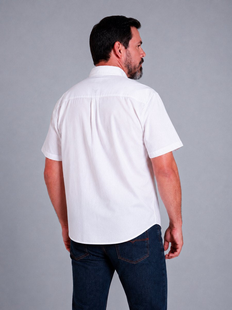 Camisa Xadrez Classic Branca - Manga Curta - Brk Agro