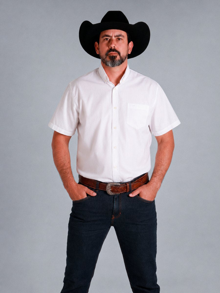Camisa Xadrez Classic Branca - Manga Curta - Brk Agro