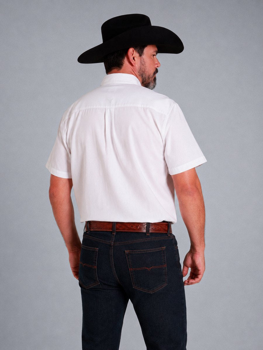 Camisa Xadrez Classic Branca - Manga Curta - Brk Agro