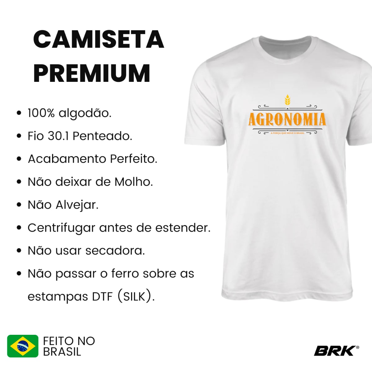 Camiseta Agro Brk Agronomia Algodão Premium - Brk Agro