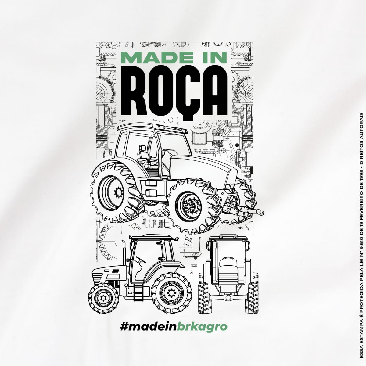 Camiseta Agro Brk Made In Roça Algodão Premium - Brk Agro