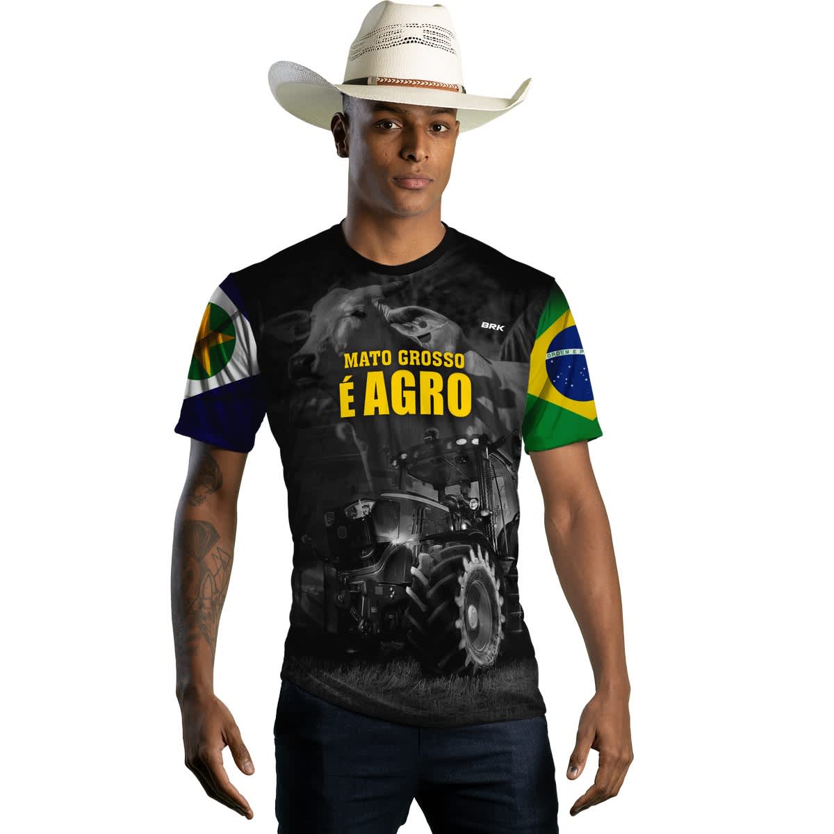 Camiseta Agro Brk Mato Grosso é Agro com UV50+ - Brk Agro