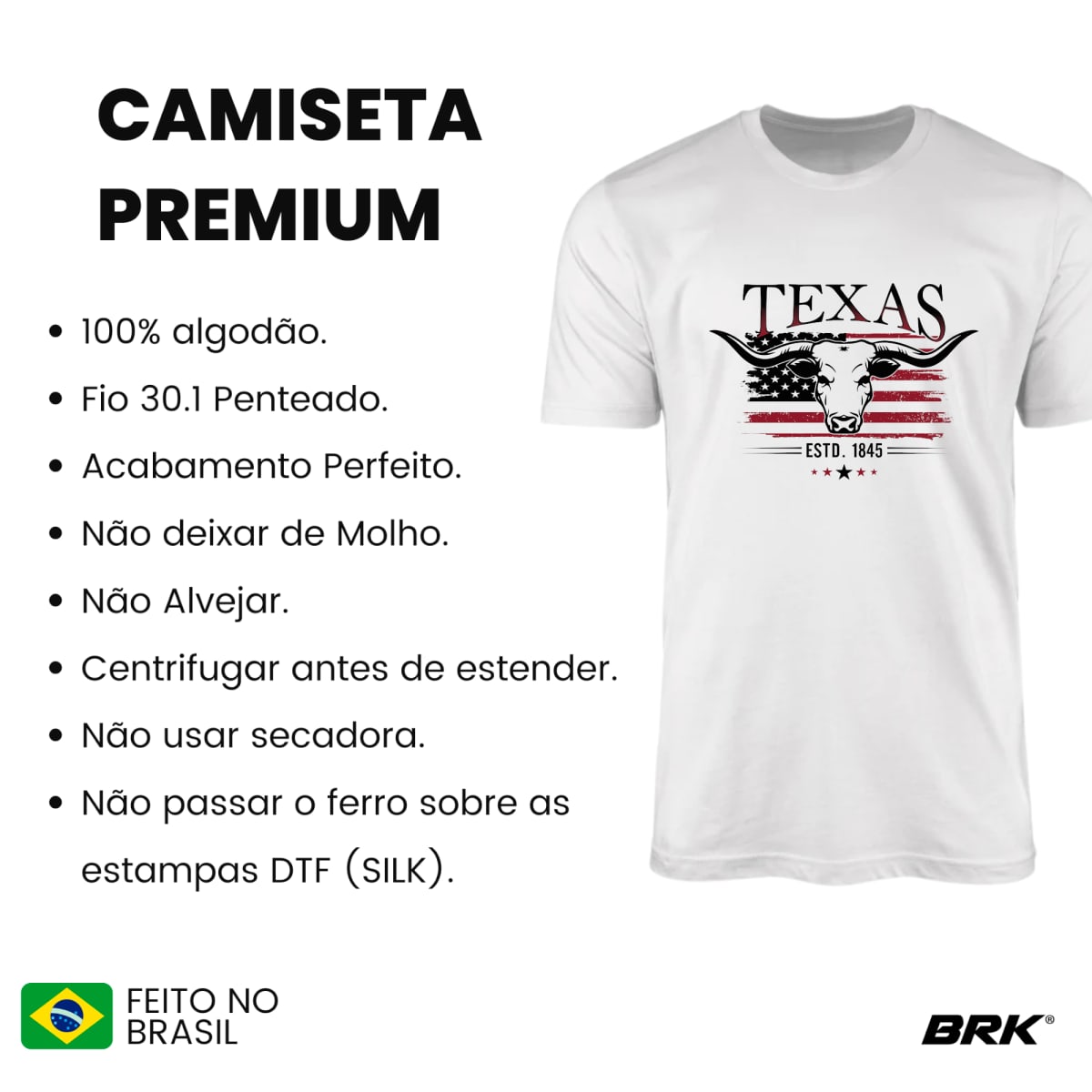 Camiseta Agro Brk Texas 1845 com Algodão Premium - Brk Agro