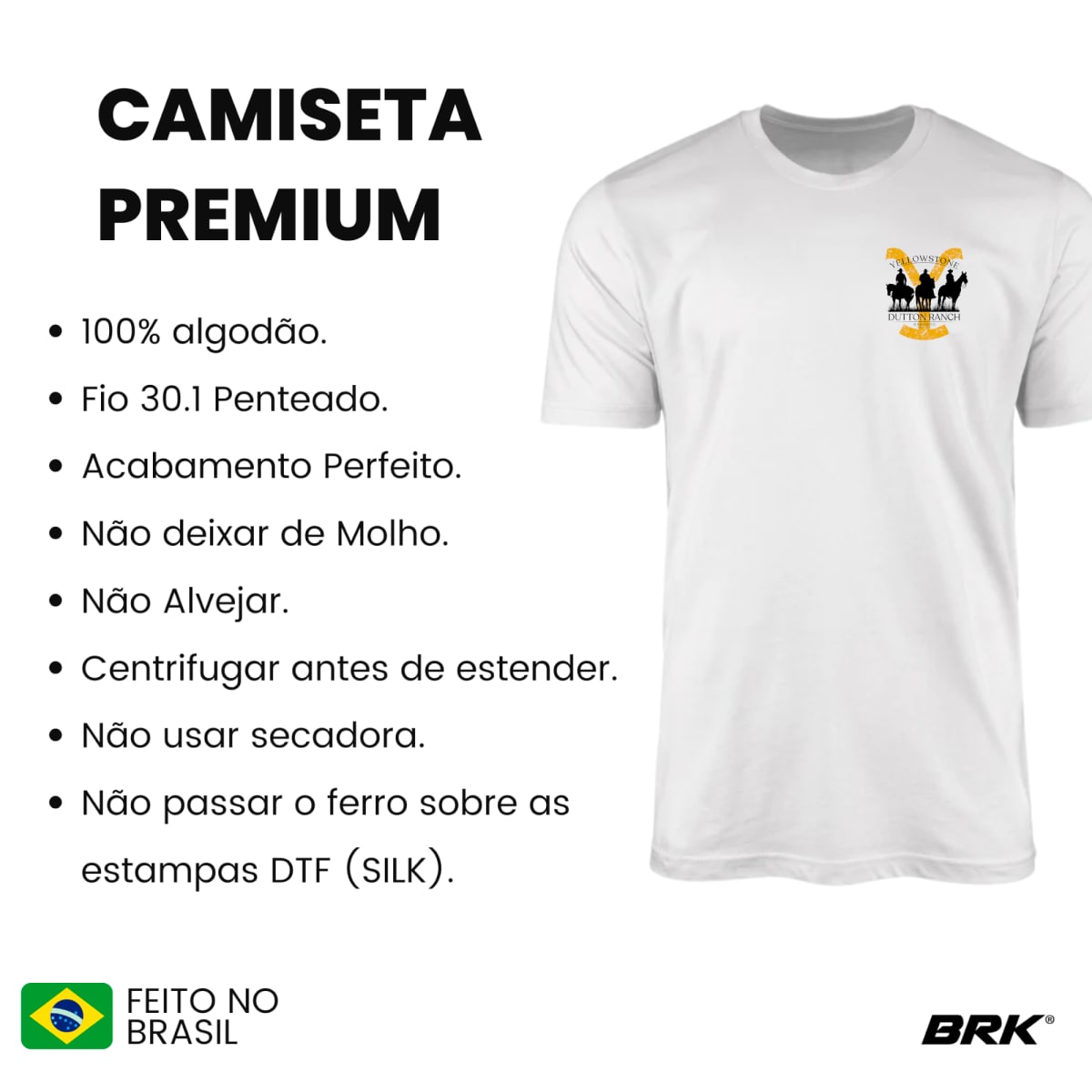 Camiseta Agro Brk Yellowstone Algodão Premium - Brk Agro