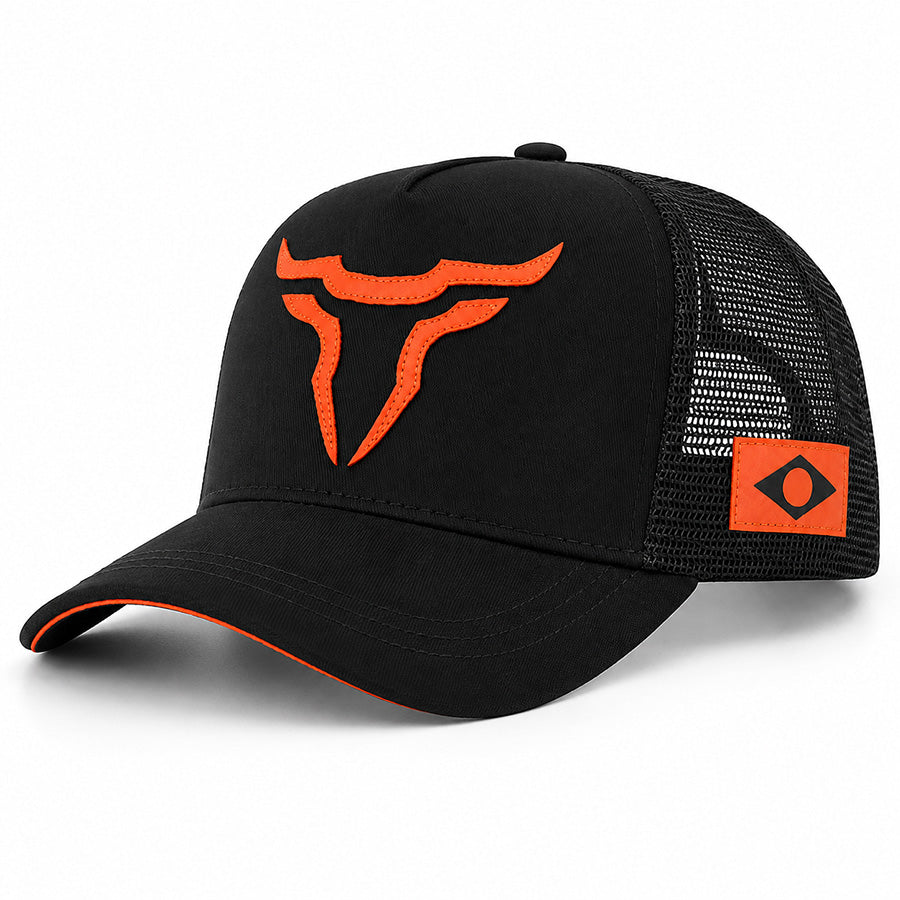 Boné Taurus Preto e Laranja