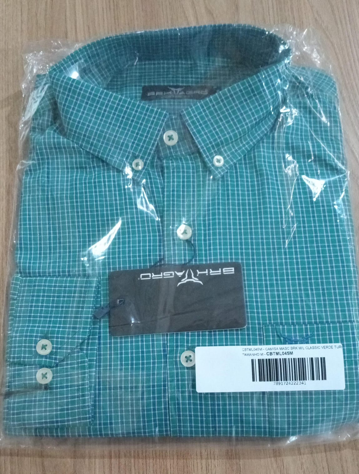 Camisa Country Farm Verde Turquesa - Manga Longa - Brk Agro