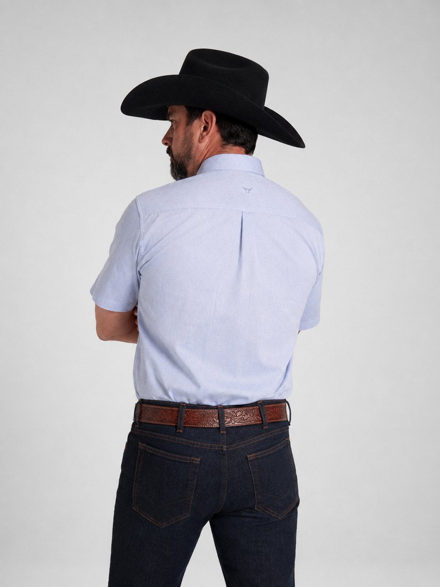 Camisa Xadrez Classic Azul Lavanda - Manga Curta - Brk Agro
