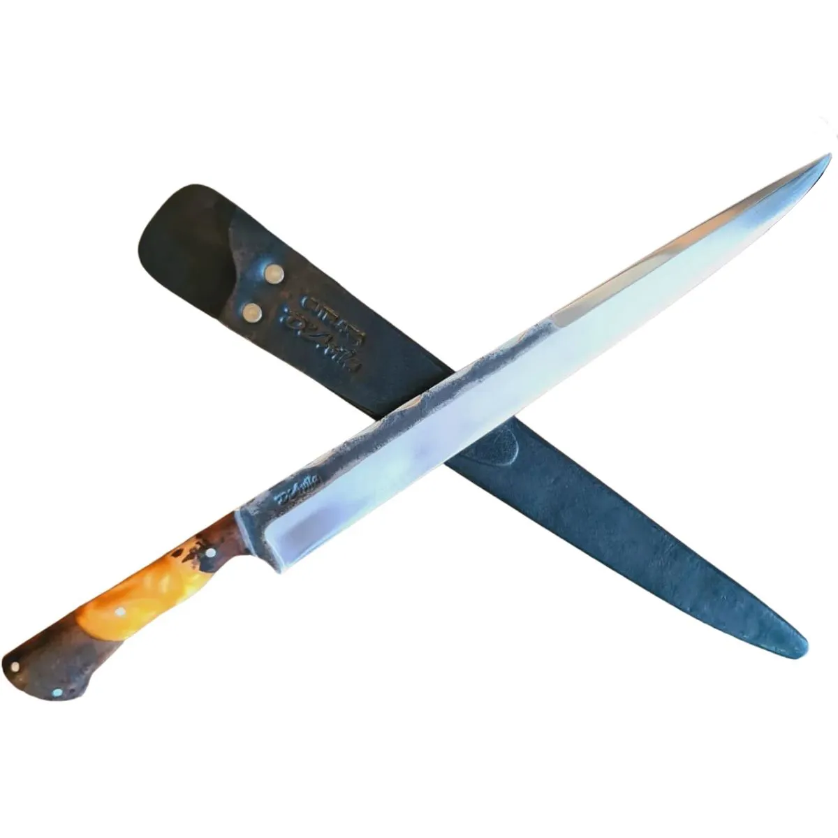 Faca Artesanal Gaúcha Churrasco Aço Carbono 8" Cabo Madeira - Brk Agro