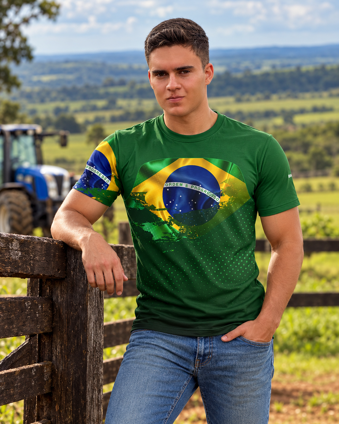 Camiseta Agro Brk Brasil Verde com Proteção Solar UV50+