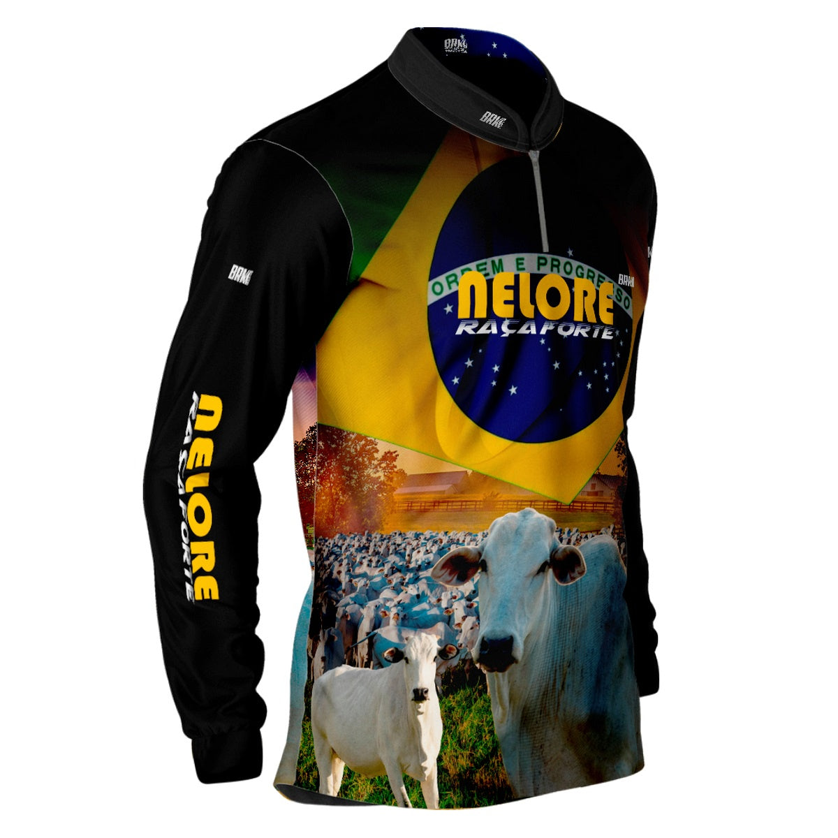 Camisa Agro Brk Nelore Raça Forte Brasil com Proteção Solar UV50+ - BRK AGRO
