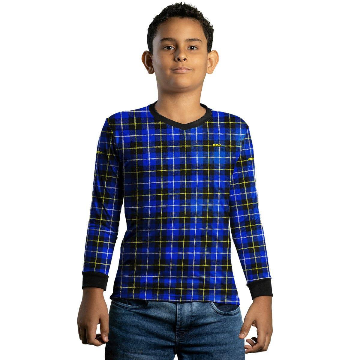 Camisa Agro Brk Country Masculina Xadrez Azul com Proteção Solar UV50+ - BRK AGRO