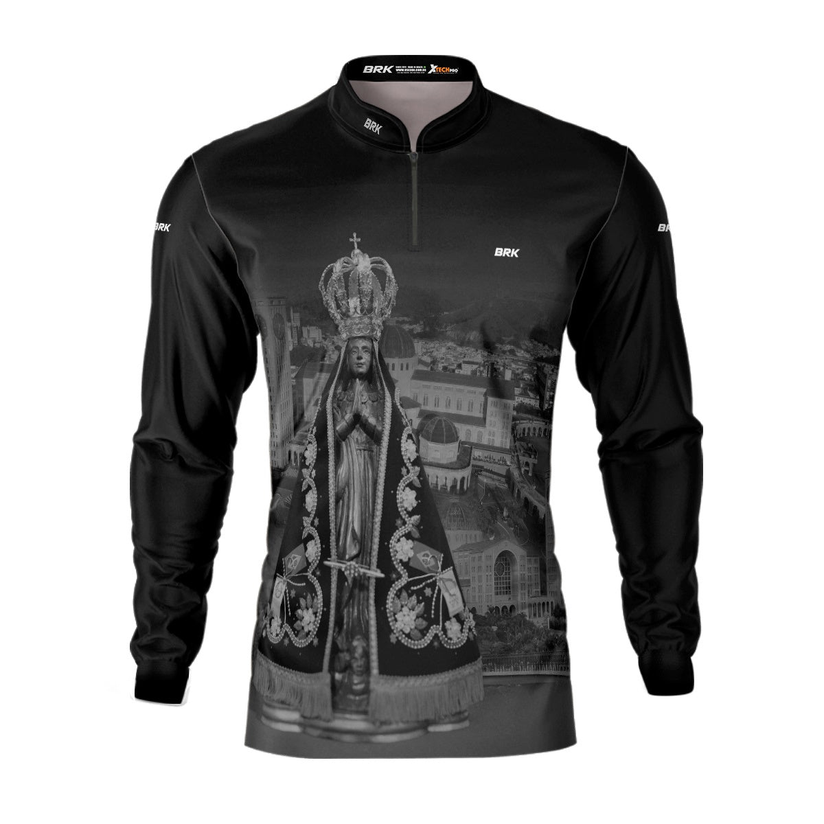 Camisa Agro Brk Preta Nossa Senhora Aparecida com Proteção Solar UV50+ - Brk Agro