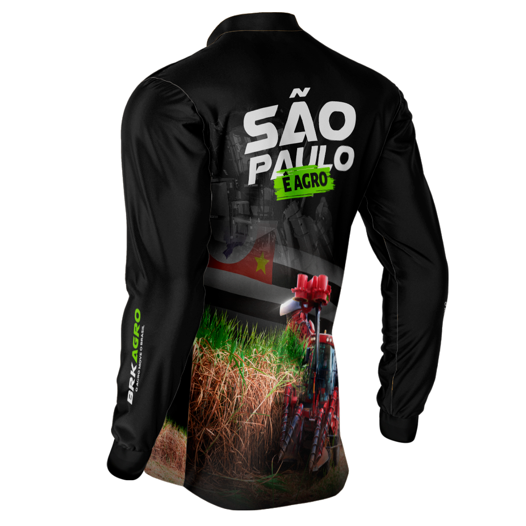 Camisa Agro Brk São Paulo Cana de Açúcar com Proteção Solar UV50+ - BRK AGRO