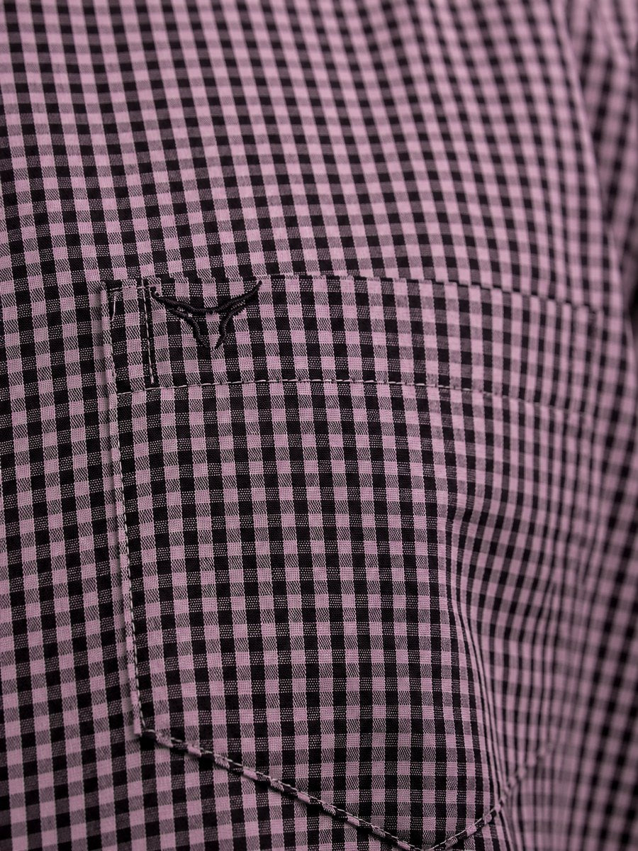 Camisa Xadrez Farm Preto e Rosa - Manga Longa - Brk Agro