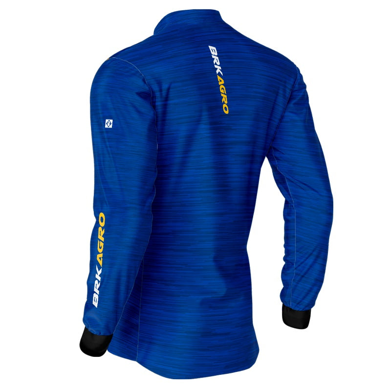 Camisa Agro Brk Mescla Azul Royal com Proteção Solar UV50+ - Brk Agro