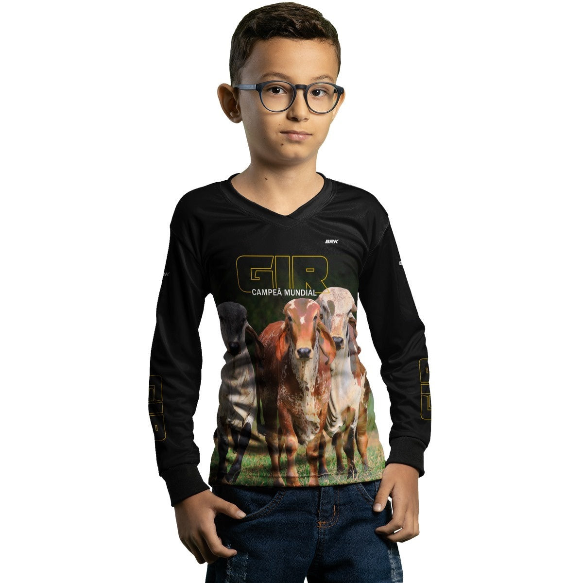 Camisa Infantil Brk Agro Vaca Gir com Proteção Solar UV50+ - Brk Agro