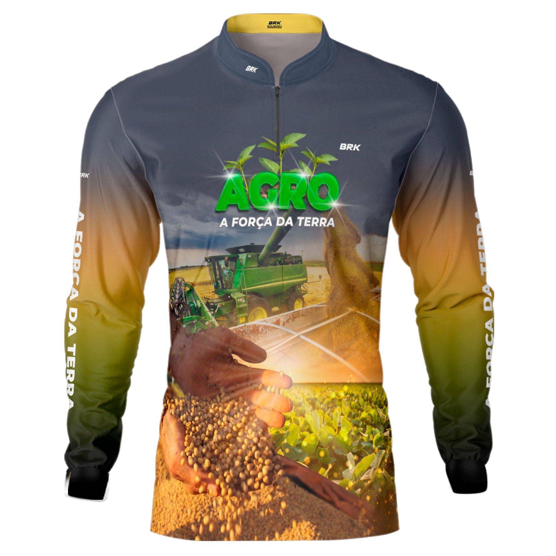 Camisa Agro Brk Plantação de Soja com UV50+ - Brk Agro