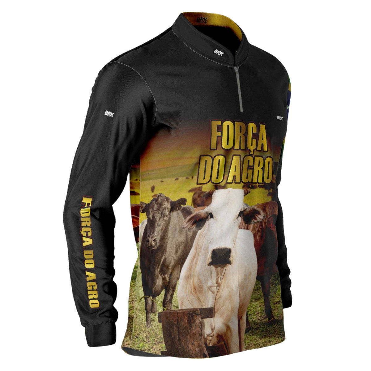 Camisa Agro Brk Força do Agro Carne Bovina com Proteção Solar UV50+ - BRK AGRO
