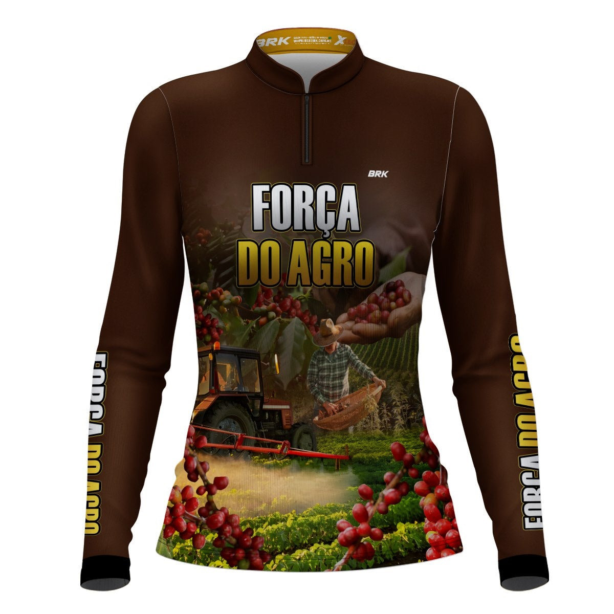 Camisa Agro Brk A Força do Agro Produtor de Café com Proteção Solar UV50+ - Brk Agro