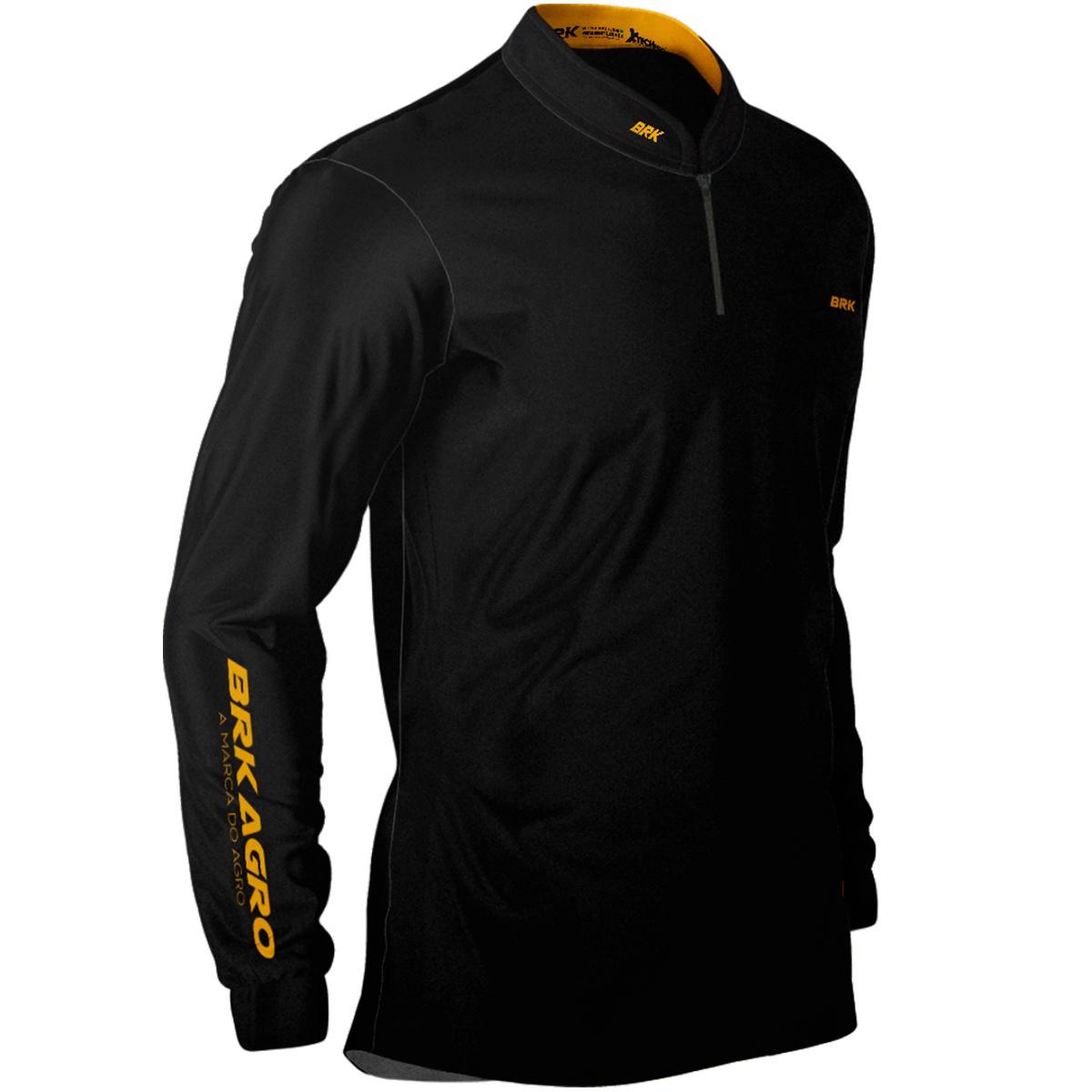 Camisa Agro Brk Clean Preta com Proteção Solar UV50+ Envio Imediato - Brk Agro