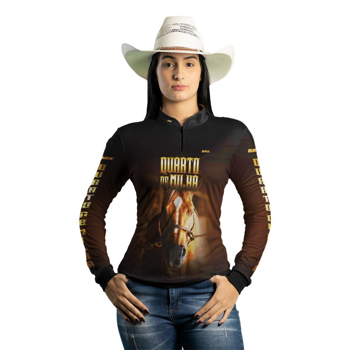 Camisa Agro Brk Rosto Quarto de Milha Proteção Solar UV50+ - BRK AGRO
