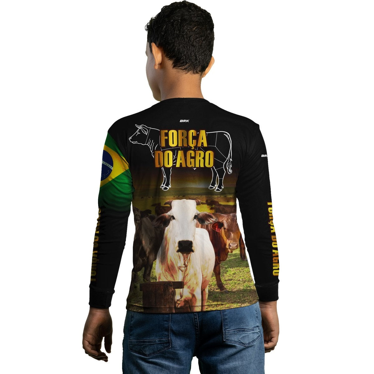 Camisa Agro Brk Força do Agro Carne Bovina com Proteção Solar UV50+ - BRK AGRO