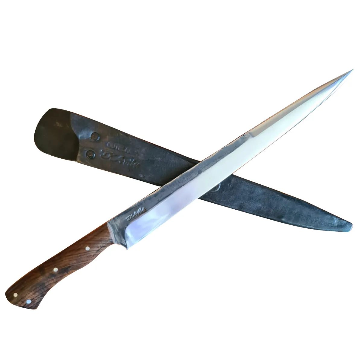 Faca Artesanal Gaúcha Churrasco Aço Carbono 12" Cabo Hibrido - Brk Agro