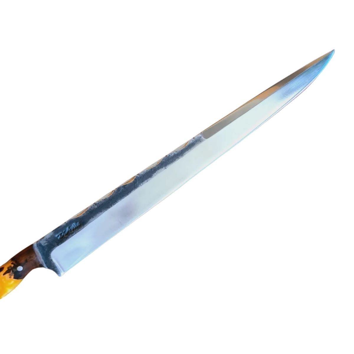Faca Artesanal Para Churrasco D'avila Aço Carbono 12" Cabo Híbrido Azul - Brk Agro