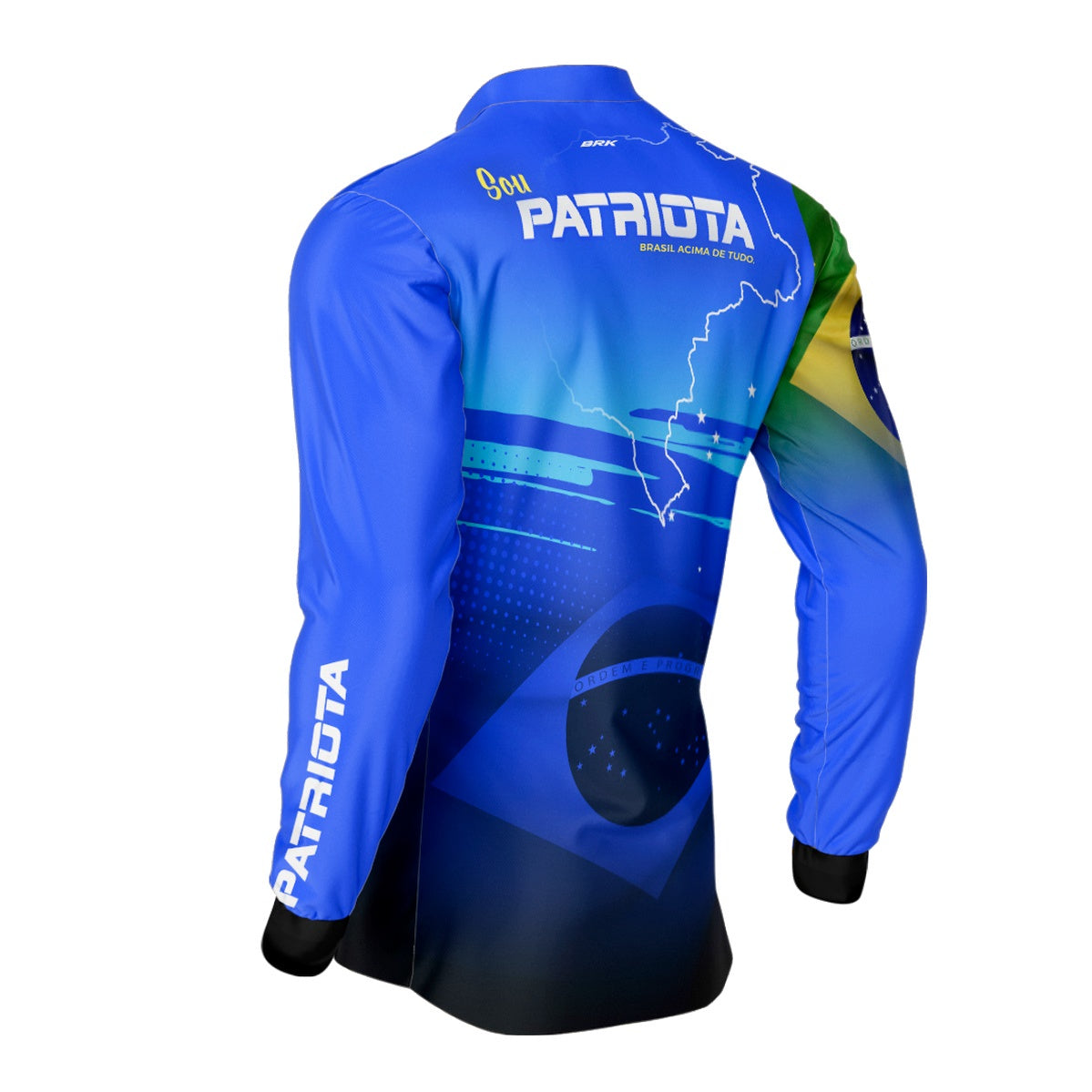 Camisa Agro Brk Básica Patriota Azul Bandeira do Brasil com Proteção UV50+ - BRK AGRO