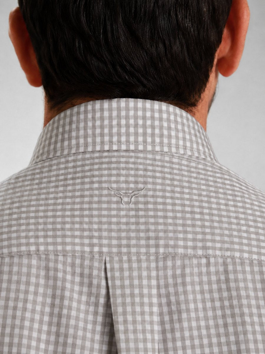 Camisa Xadrez Farm Bege - Manga Longa - Brk Agro