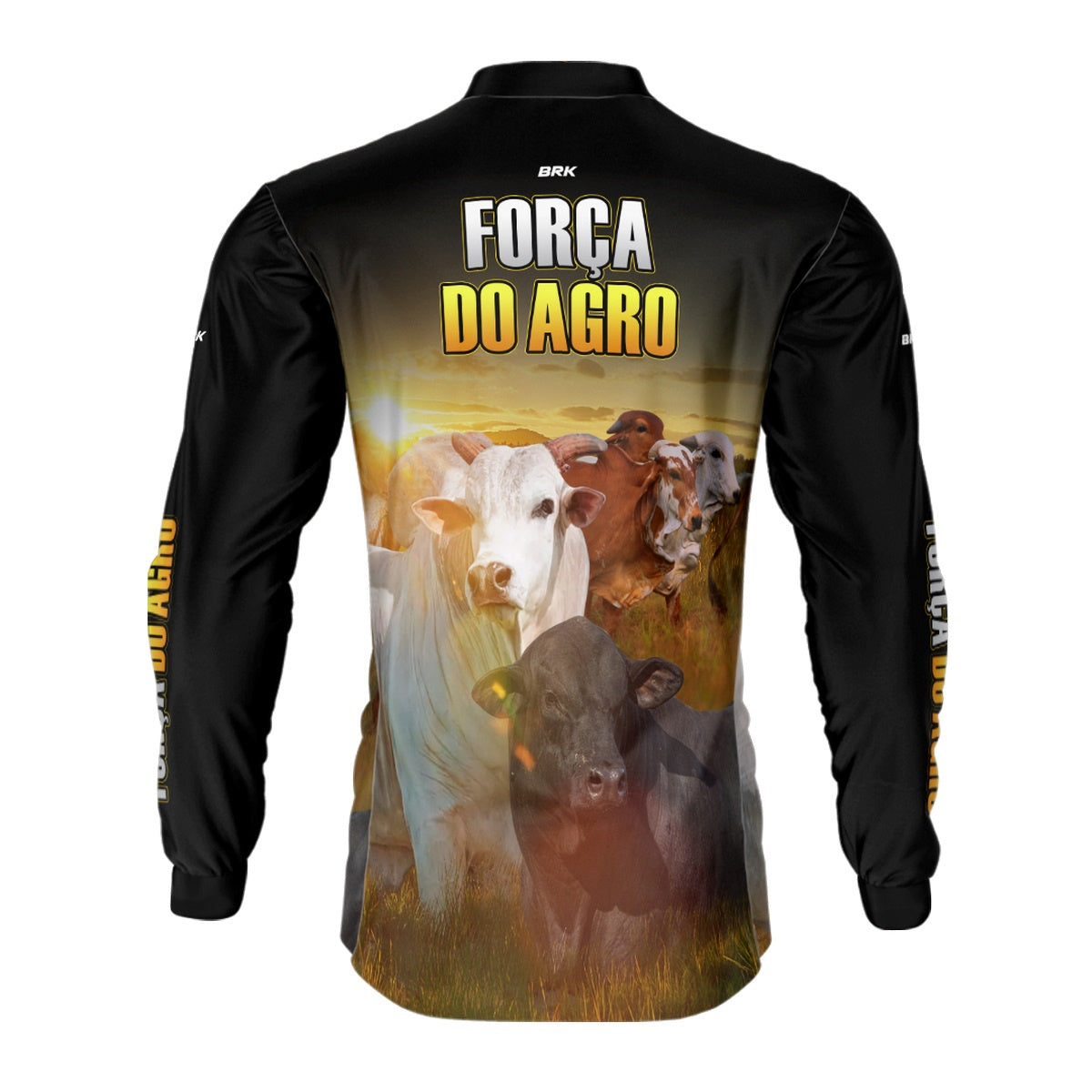 Camisa Agro Brk A Força do Agro Produtor de Bois com UV50+ - BRK AGRO