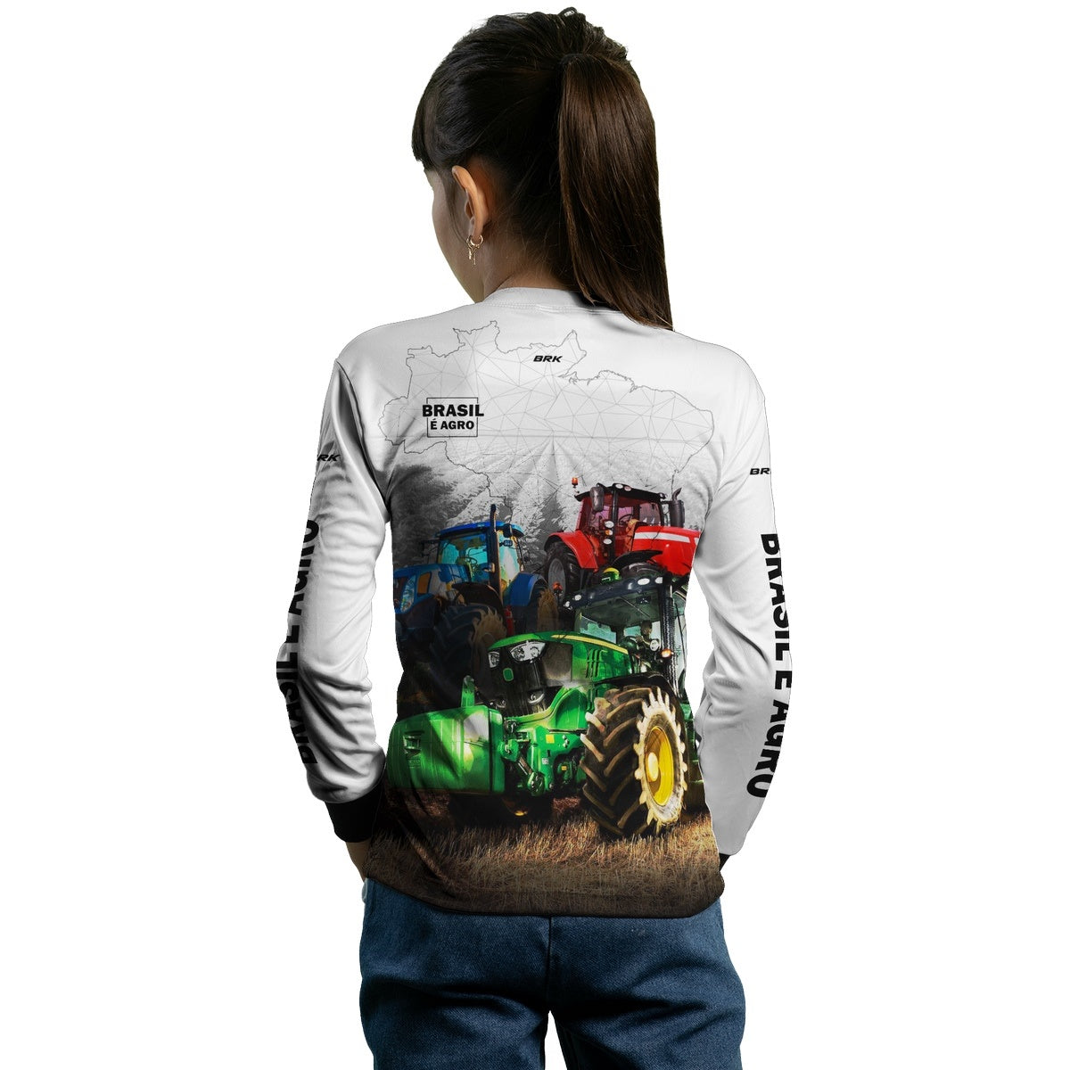 Camisa Agro Brk Brasil é Agro Branca com Proteção Solar UV50+ - Brk Agro