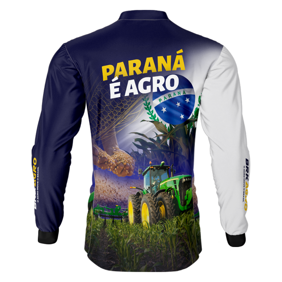 Camisa Agro Brk Paraná é Agro Milho e Soja com Proteção Solar UV50+ - BRK AGRO